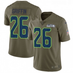 Mens Nike Seattle Seahawks 26 Shaquill Griffin Limited Olive 2017 Salute to Service NFL Jersey