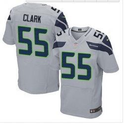 NEW Seattle Seahawks #55 Frank Clark Grey Alternate mens Stitched NFL Elite Jersey