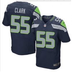 NEW Seattle Seahawks #55 Frank Clark Steel Blue Team Color mens Stitched NFL Elite Jersey