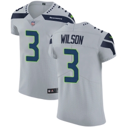 Nike Seahawks #3 Russell Wilson Grey Alternate Mens Stitched NFL Vapor Untouchable Elite Jersey