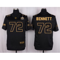 Nike Seahawks #72 Michael Bennett Black Mens Stitched NFL Elite Pro Line Gold Collection Jersey