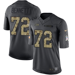 Nike Seahawks #72 Michael Bennett Black Mens Stitched NFL Limited 2016 Salute to Service Jersey