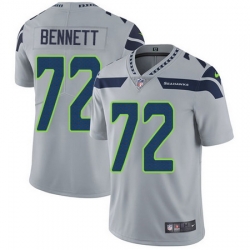 Nike Seahawks #72 Michael Bennett Grey Alternate Mens Stitched NFL Vapor Untouchable Limited Jersey