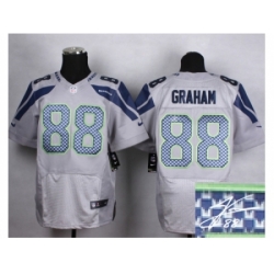 Nike Seattle Seahawks 88 Jimmy Graham Grey Elite Signature NFL Jersey