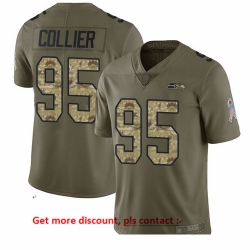 Seahawks 95 L J  Collier Olive Camo Men Stitched Football Limited 2017 Salute To Service Jersey