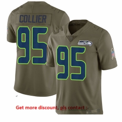 Seahawks 95 L J  Collier Olive Men Stitched Football Limited 2017 Salute To Service Jersey