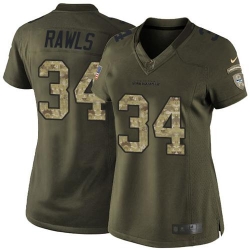 Nike Seahawks #34 Thomas Rawls Green Womens Stitched NFL Limited Salute to Service Jer