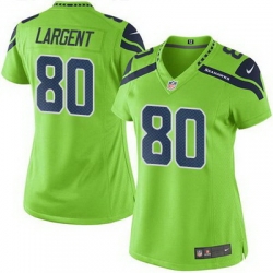 Nike Seahawks #80 Steve Largent Green Womens Stitched NFL Limited Rush Jersey