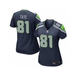 Women Nike Seattle Seahawks 81 Golden Tate Blue Jerseys