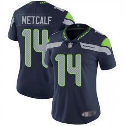 Women Seattle Seahawks 14 D K  Metcalf Navy Vapor Untouchable Stitched Jersey