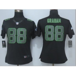 nike women nfl jerseys seattle seahawks 88 graham black[nike impact limited]