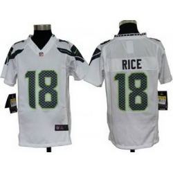 Youth Nike Seattle Seahawks 18# Sidney Rice White Nike NFL Jerseys