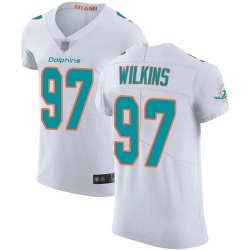 Dolphins 97 Christian Wilkins White Men Stitched Football Vapor Untouchable Elite Jersey