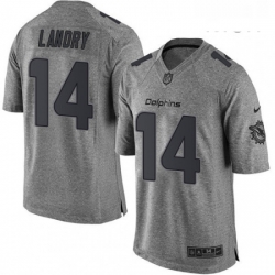 Mens Nike Miami Dolphins 14 Jarvis Landry Limited Gray Gridiron NFL Jersey