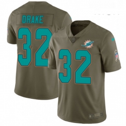 Mens Nike Miami Dolphins 32 Kenyan Drake Limited Olive 2017 Salute to Service NFL Jersey