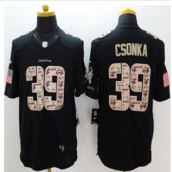 New Miami Dolphins #39 Larry Csonka Black Men Stitched NFL Limited Salute to Service Jersey