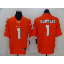 Nike Dolphins 1 Tua Tagovailoa Orange Inverted Legend Limited Jersey