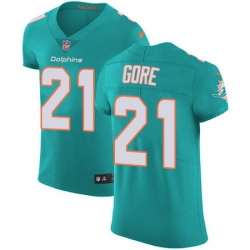 Nike Dolphins #21 Frank Gore Aqua Green Team Color Mens Stitched NFL Vapor Untouchable Elite Jersey