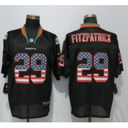 Nike Dolphins #29 Minkah Fitzpatrick Black USA Flag Fashion Elite Jersey 1 