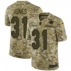 Nike Dolphins 31 Byron Jones Camo Men Stitched NFL Limited 2018 Salute To Service Jersey