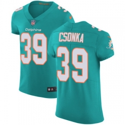 Nike Dolphins #39 Larry Csonka Aqua Green Team Color Mens Stitched NFL Vapor Untouchable Elite Jersey