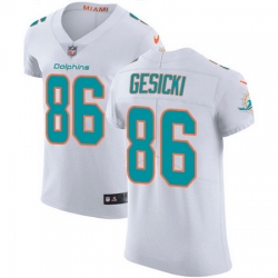 Nike Dolphins #86 Mike Gesicki White Mens Stitched NFL Vapor Untouchable Elite Jersey