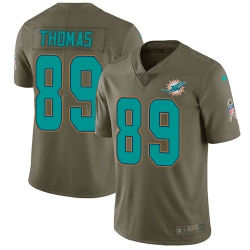 Nike Dolphins #89 Julius Thomas Olive Mens Stitched NFL Limited 2017 Salute to Service Jersey