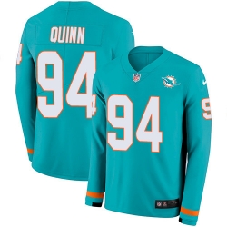 Nike Dolphins 94 Robert Quinn Aqua Green Team Color Men s Stitched NFL Limited Therma Long Sleeve Jersey