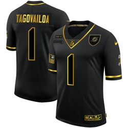 Nike Miami Dolphins 1 Tua Tagovailoa Black Gold 2020 Salute To Service Limited Jersey