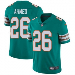 Nike Miami Dolphins 26 Salvon Ahmed Aqua Green Alternate Men Stitched NFL Vapor Untouchable Limited Jersey