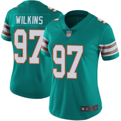 Dolphins 97 Christian Wilkins Aqua Green Alternate Women Stitched Football Vapor Untouchable Limited Jersey