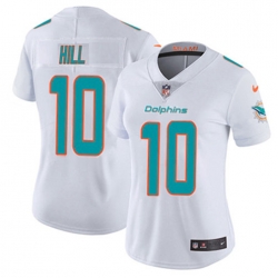 Women Miami Dolphins 10 Tyreek Hill White Vapor Untouchable Stitched Jersey