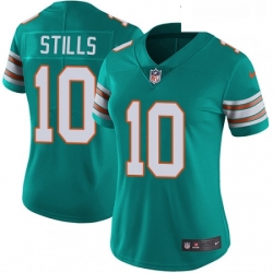 Womens Nike Miami Dolphins 10 Kenny Stills Aqua Green Alternate Vapor Untouchable Limited Player NFL Jersey