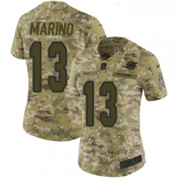 Womens Nike Miami Dolphins 13 Dan Marino Limited Camo 2018 Salute to Service NFL Jersey