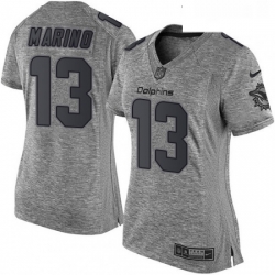 Womens Nike Miami Dolphins 13 Dan Marino Limited Gray Gridiron NFL Jersey