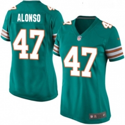 Womens Nike Miami Dolphins 47 Kiko Alonso Game Aqua Green Alternate NFL Jersey