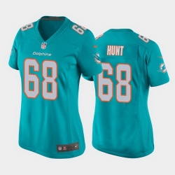 women robert hunt miami dolphins aqua game jersey 