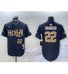 Men New Orleans Saints 22 Rashid Shaheed Black Cool Base Stitched Baseball Jersey