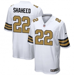 Men New Orleans Saints 22 Rashid Shaheed White Color Rush Stitched Football Game Jersey