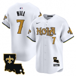 Men New Orleans Saints 7 Taysom Hill White Cool Base Stitched Baseball Jersey