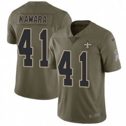 Mens Nike New Orleans Saints 41 Alvin Kamara Limited Olive 2017 Salute to Service NFL Jersey