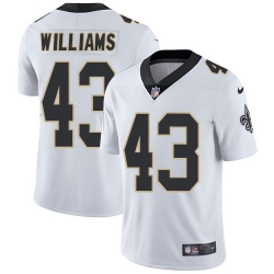 Mens Nike New Orleans Saints 43 Marcus Williams White Vapor Untouchable Limited Player NFL Jersey