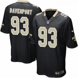 Mens Nike New Orleans Saints 93 Marcus Davenport Game Black Team Color NFL Jersey