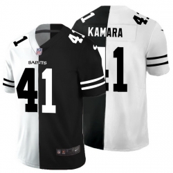 New Orleans Saints 41 Alvin Kamara Men Black V White Peace Split Nike Vapor Untouchable Limited NFL Jersey