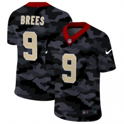 New Orleans Saints 9 Drew Brees Men Nike 2020 Black CAMO Vapor Untouchable Limited Stitched NFL Jersey