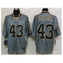 Nike New Orleans Saints 43 Darren Sproles Grey Elite Lights out NFL Jersey