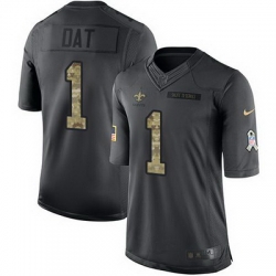 Nike Saints #1 Who Dat Black Mens Stitched NFL Limited 2016 Salute To Service Jersey