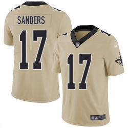 Nike Saints 17 Emmanuel Sanders Gold Men Stitched NFL Limited Inverted Legend Jersey