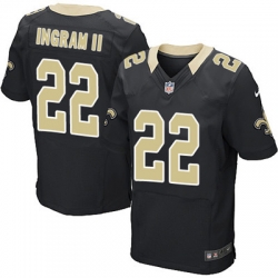 Nike Saints #22 Mark Ingram II Black Team Color Mens Stitched NFL Elite Jersey