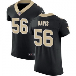 Nike Saints #56 DeMario Davis Black Team Color Mens Stitched NFL Vapor Untouchable Elite Jersey